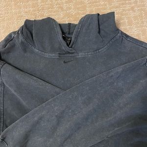 Nike Cropped Sweatshirt Hoodie - Black/Blue